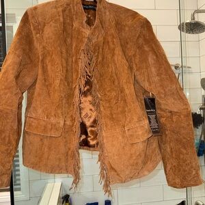 Pamela McCoy Western Fringe Suede Leather Jacket NWT L B1